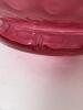 Cranberry Glass Vase With Ruffled Rim and Hobnail Pattern - 5