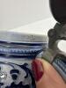 Blue-Grey Glaze German Beer Stein With Pewter Lid - 4