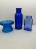 Green Glass and Cobalt Blue Lot - 2