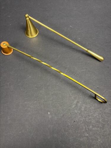 Two Brass Candle Snuffers
