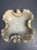 Carved Stone Leaf-Form Bowl with Lotus Pod Decoration