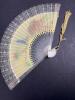 Handheld Fan With Floral and Bird Motif, Pierced Plastic Sticks - 5