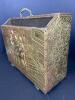 Brass-Style Fireplace Magazine Holder with Embossed Scene - 2
