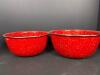 Red Enamelware Bowls and Pitcher Set With Speckled Finish - 3