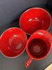 Red Enamelware Bowls and Pitcher Set With Speckled Finish - 4