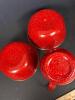 Red Enamelware Bowls and Pitcher Set With Speckled Finish - 5