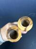 Pair of Hand-Carved Spiral Turned Wood Candlesticks - 3