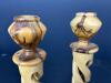 Pair of Hand-Carved Spiral Turned Wood Candlesticks - 5