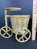 Pair of Small Wicker Tricycle Planters - 4
