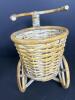 Pair of Small Wicker Tricycle Planters - 5