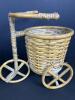 Pair of Small Wicker Tricycle Planters - 6