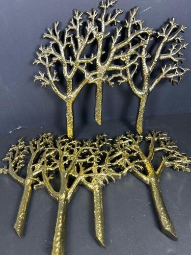 Syroco Tree Motif Gold Toned Wall Hooks