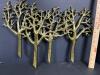 Syroco Tree Motif Gold Toned Wall Hooks - 5