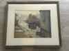 Framed Harbor Scene in Rustic Frame - 22.5x19