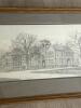 Framed Architectural Pencil Drawing Signed Mark R. Atkinson - 16.5"x22.5" - 5