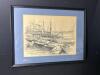 Framed Harbor Scene, Marblehead Harbor, Signed Jas F. Murray - 17"x13"