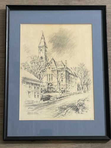 Framed Wall Art of Abbott Hall, Marblehead, MA - 17" x 13"