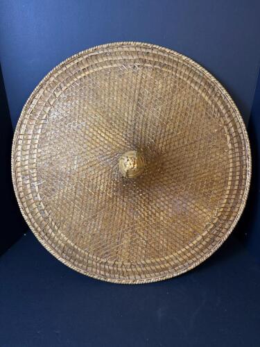 Woven Straw Conical Hat With Chin Strap