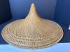 Woven Straw Conical Hat With Chin Strap - 2