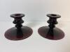 Pair of Amethyst Glass Candleholders