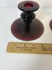 Pair of Amethyst Glass Candleholders - 2