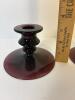 Pair of Amethyst Glass Candleholders - 3
