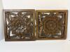 Pair of Hand-Carved Floral Wood Wall Panels, Myanmar-Style