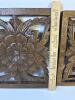 Pair of Hand-Carved Floral Wood Wall Panels, Myanmar-Style - 3