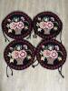 Hand Hooked Wool Round Floral Chair Pads