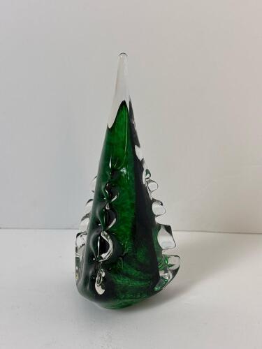 Signed Art Glass Tree Sculpture in the Style of Lundberg Studios