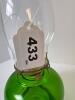 Green Glass Oil Lamp with Brass Burner - 6
