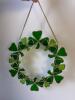 Green Stained Glass Clover Wreath Wall Hanging