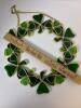 Green Stained Glass Clover Wreath Wall Hanging - 2