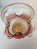 Victorian-Style Pink Art Glass Basket With Clear Handle - 5