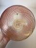 Victorian-Style Pink Art Glass Basket With Clear Handle - 6