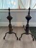 Pair Of Brass And Iron Fireplace Andirons In Traditional Style