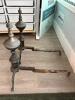 Pair Of Brass And Iron Fireplace Andirons In Traditional Style - 3