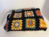 Multicolor Hand-Crocheted Granny Square Afghan Blanket