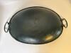 Hand-Painted Metal Serving Tray With Floral Motif - 4