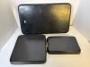 Japanese Black Lacquer Serving Trays With Bird and Floral Design - 3