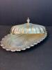 Silver Plated Covered Butter Dish with Glass Insert