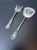 Sterling Silver Amaryllis Fork and Pierced Serving Spoon