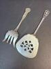 Sterling Silver Amaryllis Fork and Pierced Serving Spoon - 2