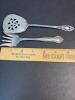 Sterling Silver Amaryllis Fork and Pierced Serving Spoon - 8