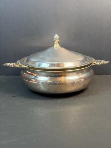 F.B. Rogers Silverplate Covered Serving Dish With Glass Insert