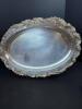 Ornate Silver on Copper Oval Serving Tray