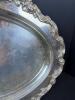 Ornate Silver on Copper Oval Serving Tray - 2