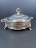 Fire-King Anchor Hocking Glass Casserole With Silverplate Holder