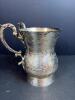 Silver-Plated Brass Two-Handled Mug with Engraved Hebrew Script - 2