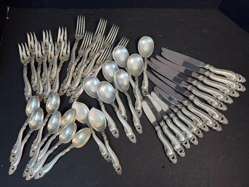 Gorham Sterling Silver Flatware in Ornate Scroll Pattern